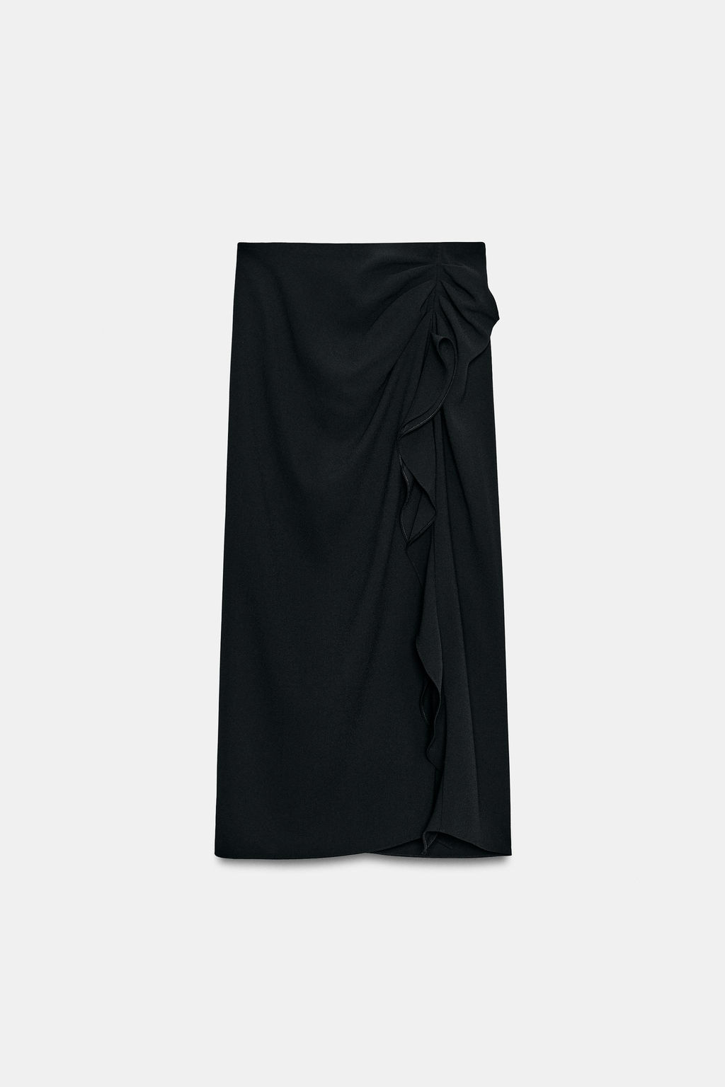 FALDA MIDI VOLANTE ZW COLLECTION / Negro - Zara фото 2