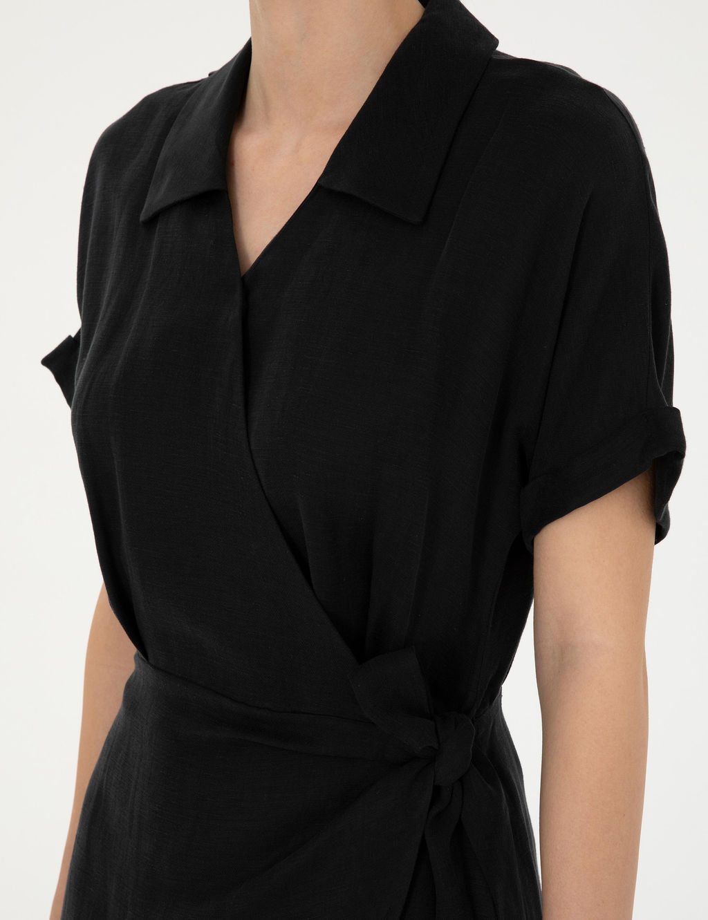 Siyah Comfort Fit Dokuma Elbise - Pierre cardin фото 6