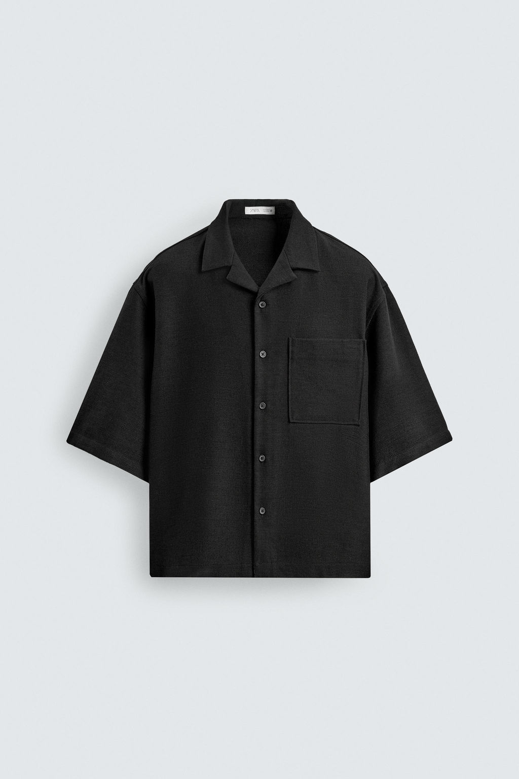 CAMISA BOXY FIT ESTRUCTURA / Negro - Zara фото 7