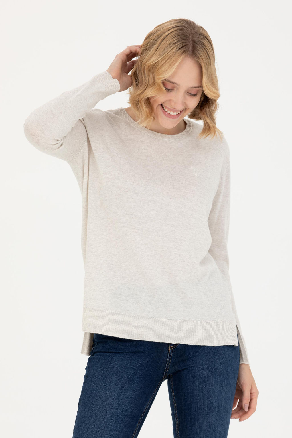 U. S. Polo Assn Женский базовый свитер с круглым вырезом и каменным меланжом - U.s. polo assn фото 15