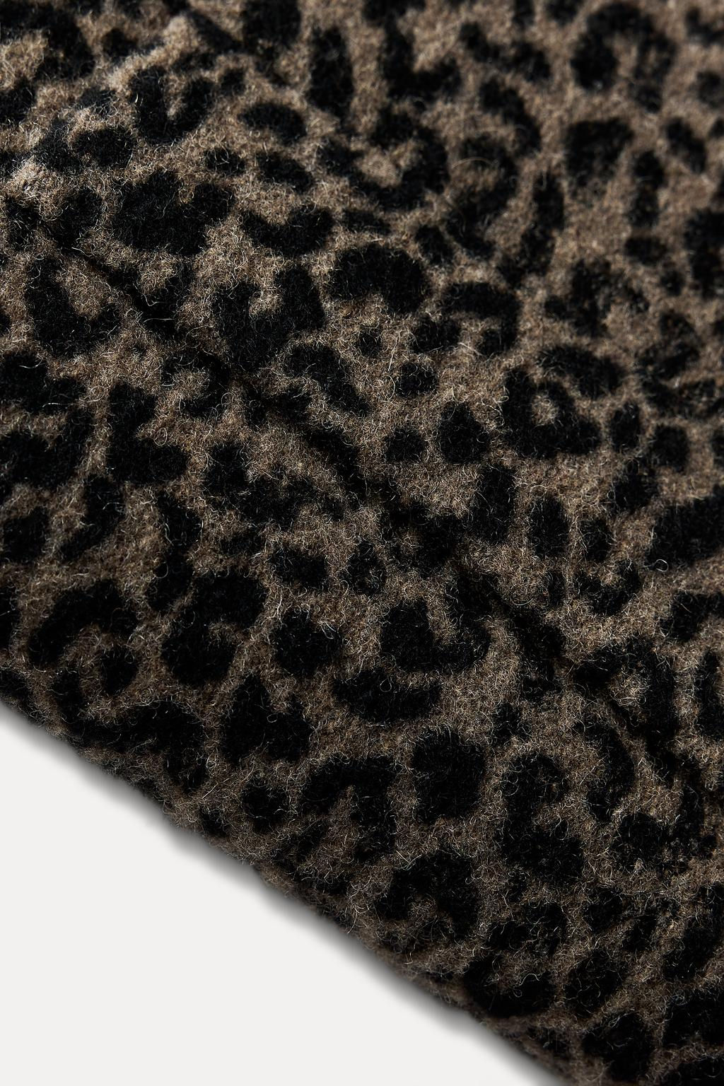 ANIMAL PRINT WOOL BLEND COAT ZW COLLECTION - Zara фото 7
