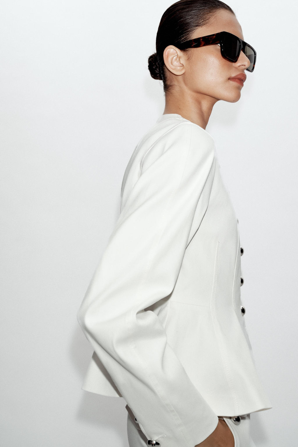BLAZER PEPLUM BOTONES MET?LICOS / Crudo - Zara фото 5