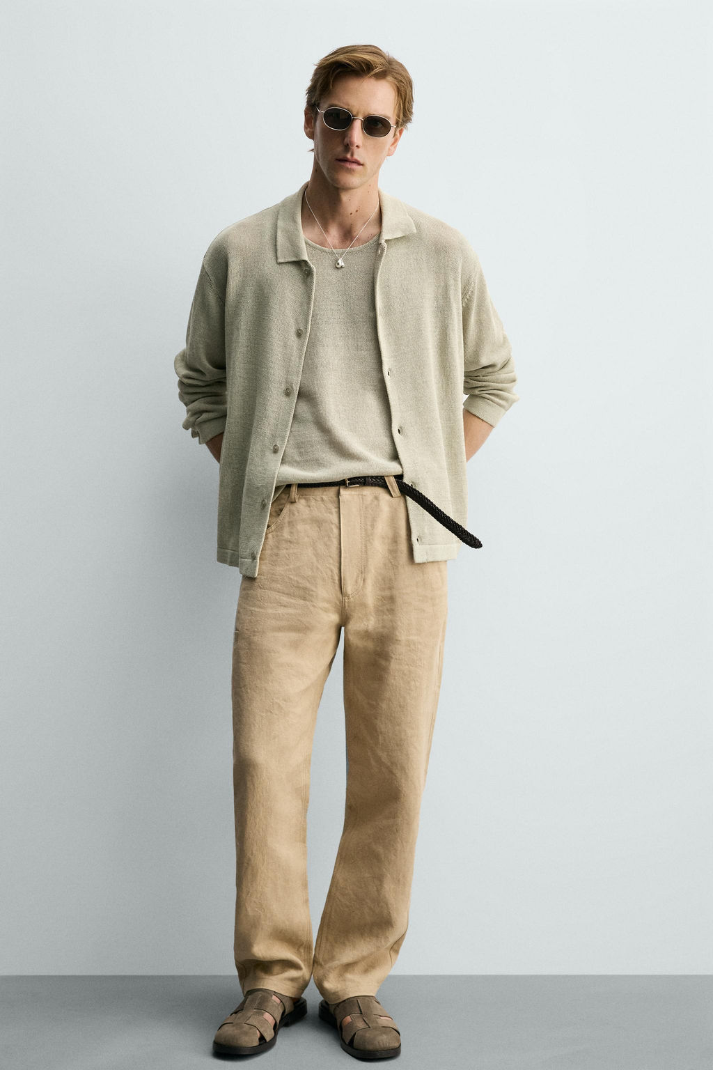 SANDALIA CANGREJERA PIEL / Beige - Zara фото 2