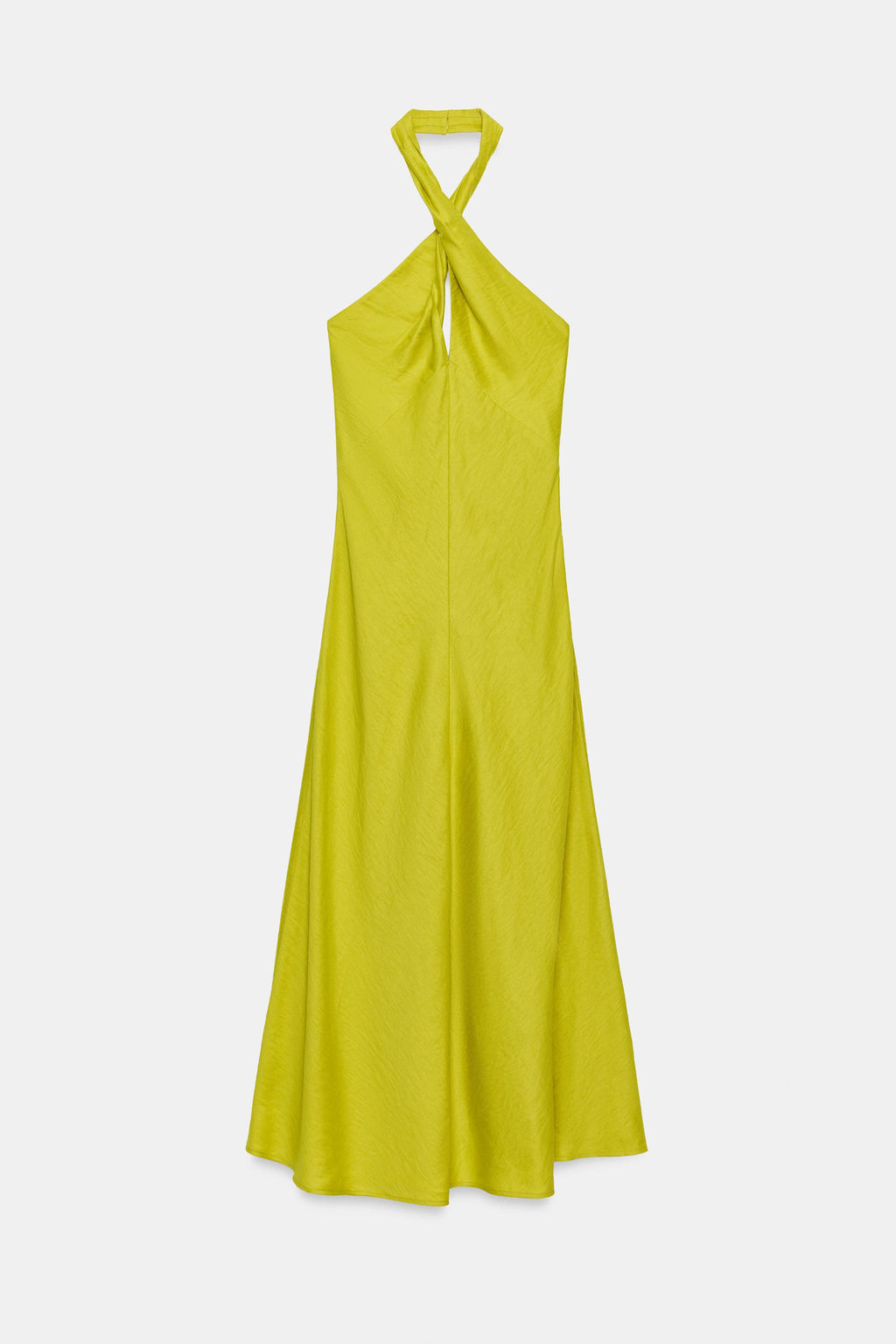 VESTIDO MIDI HALTER CRUZADO CON LINO / Lima - Zara фото 9