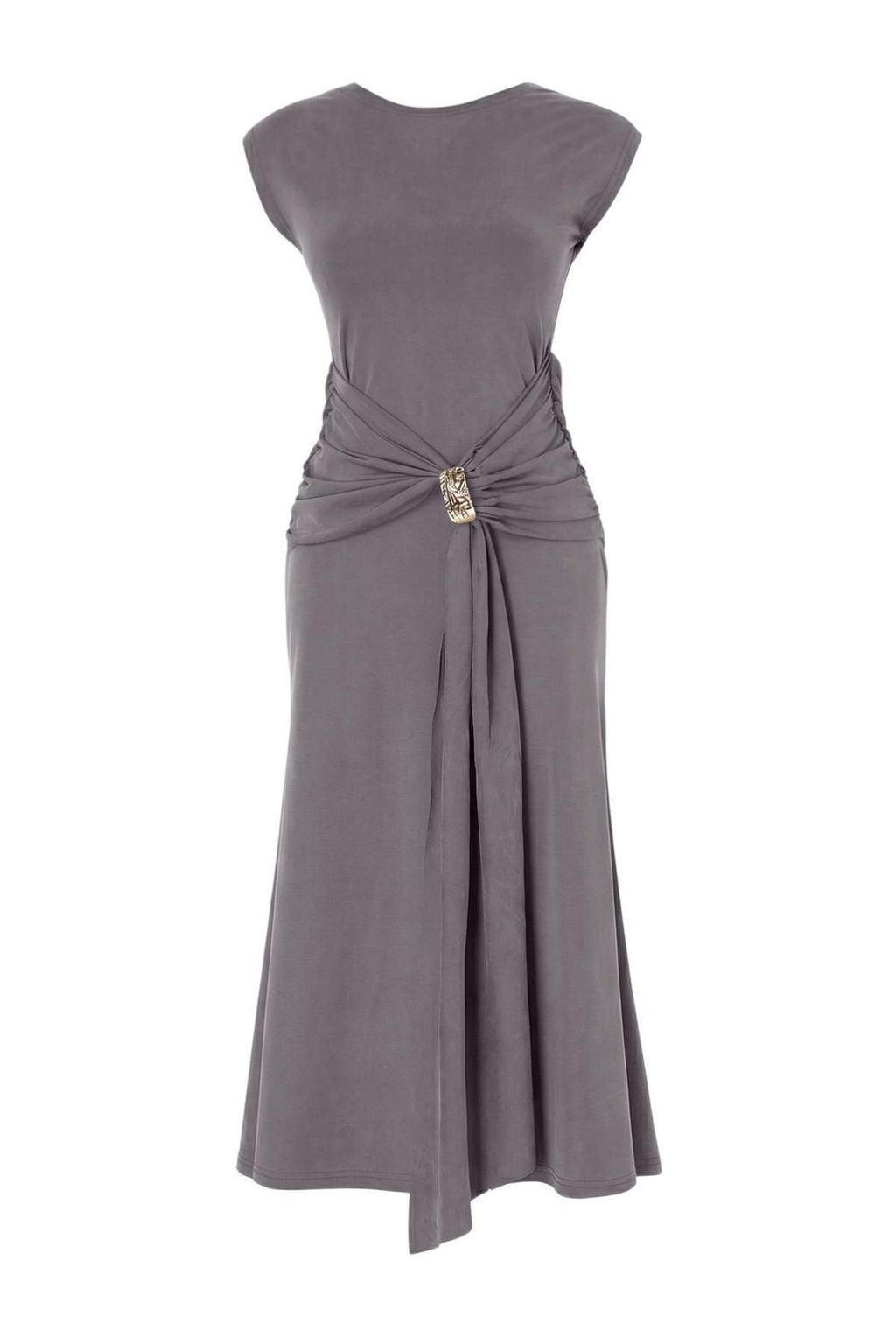 Kahverengi Bodycon Kolsuz Aksesuar Detayl? Midi Modal Orme Elbise TWOSS26EL00669 - Trendyolmilla фото 3