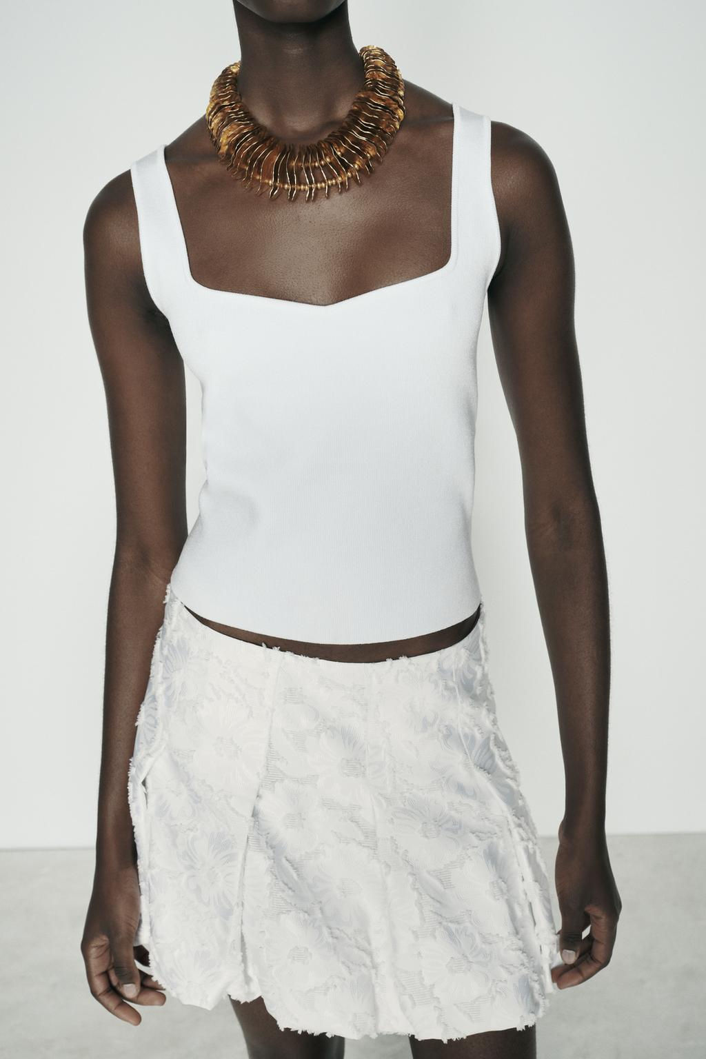 PLAIN KNIT CROP TOP - Zara фото 12