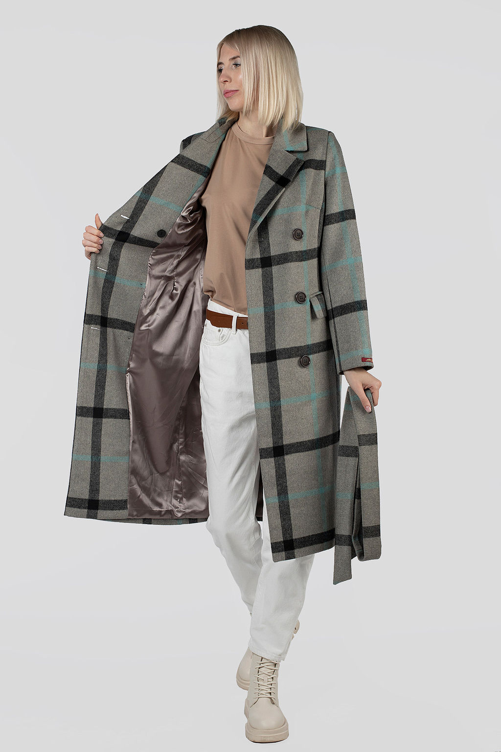 Пальто женское демисезонное (пояс) - El podio фото 3