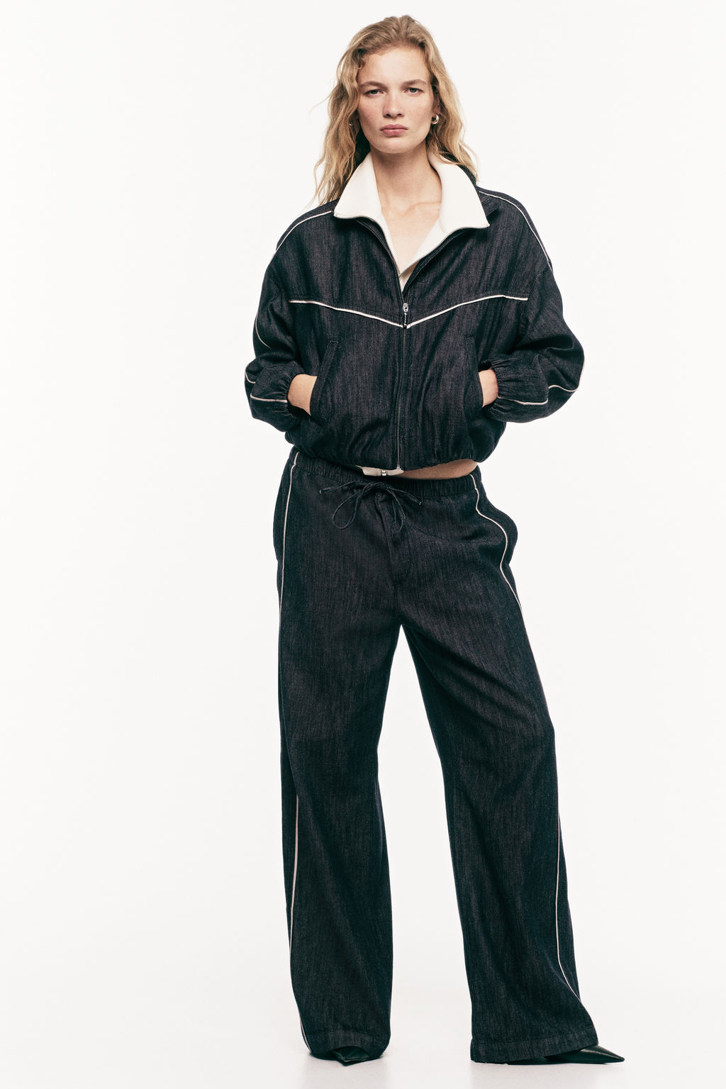 Pantal?n denim con cord?n de ajuste - H&m фото 2