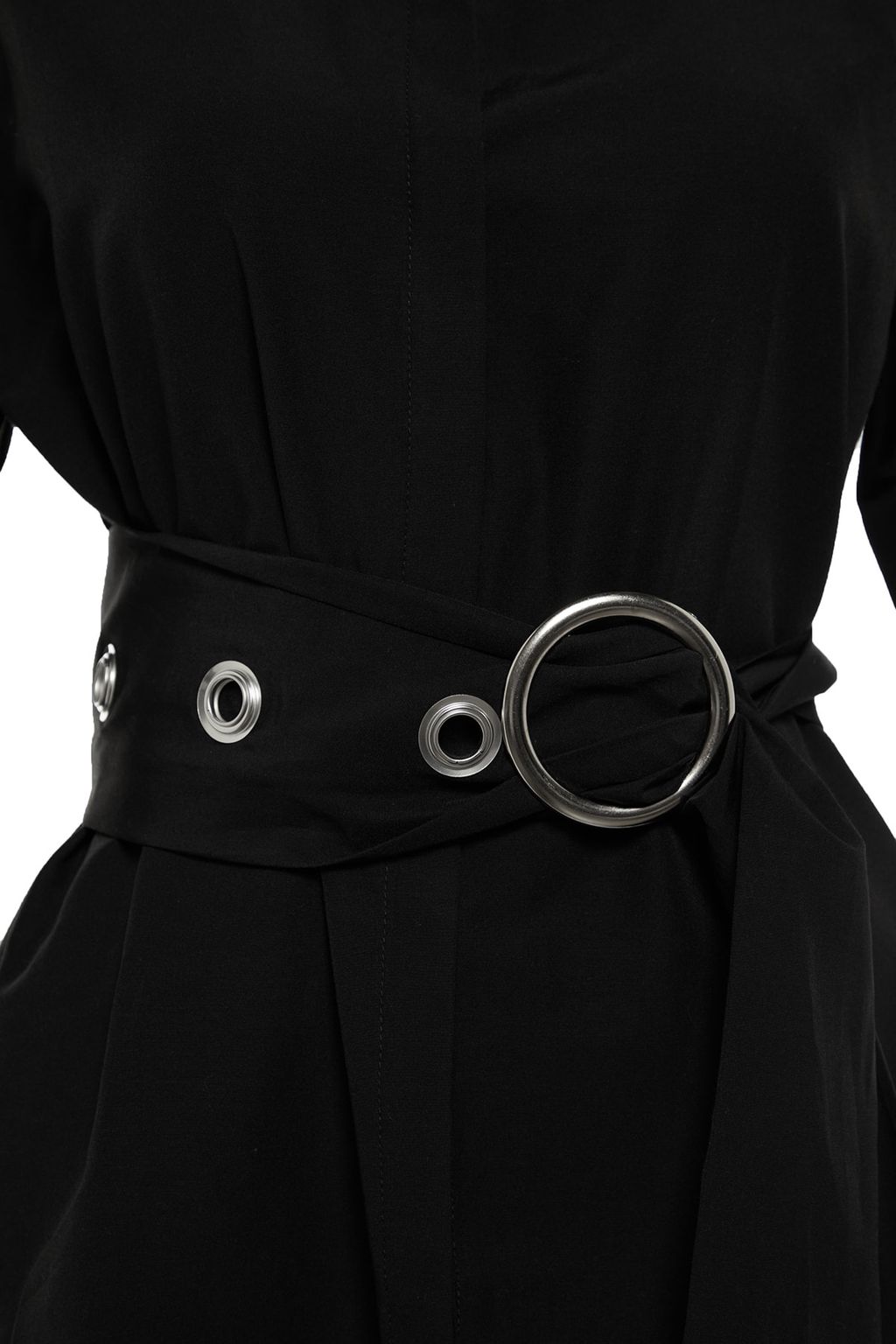 Siyah Kemerli Toka Detayl? Pamuklu Dokuma Gomlek TWOAW20GO0099