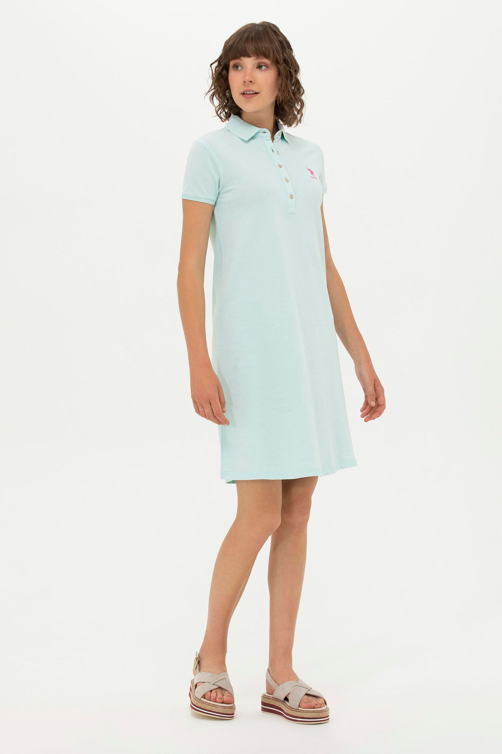 U. S. Polo Assn Женское трикотажное платье зеленого цвета - U.s. polo assn фото 3