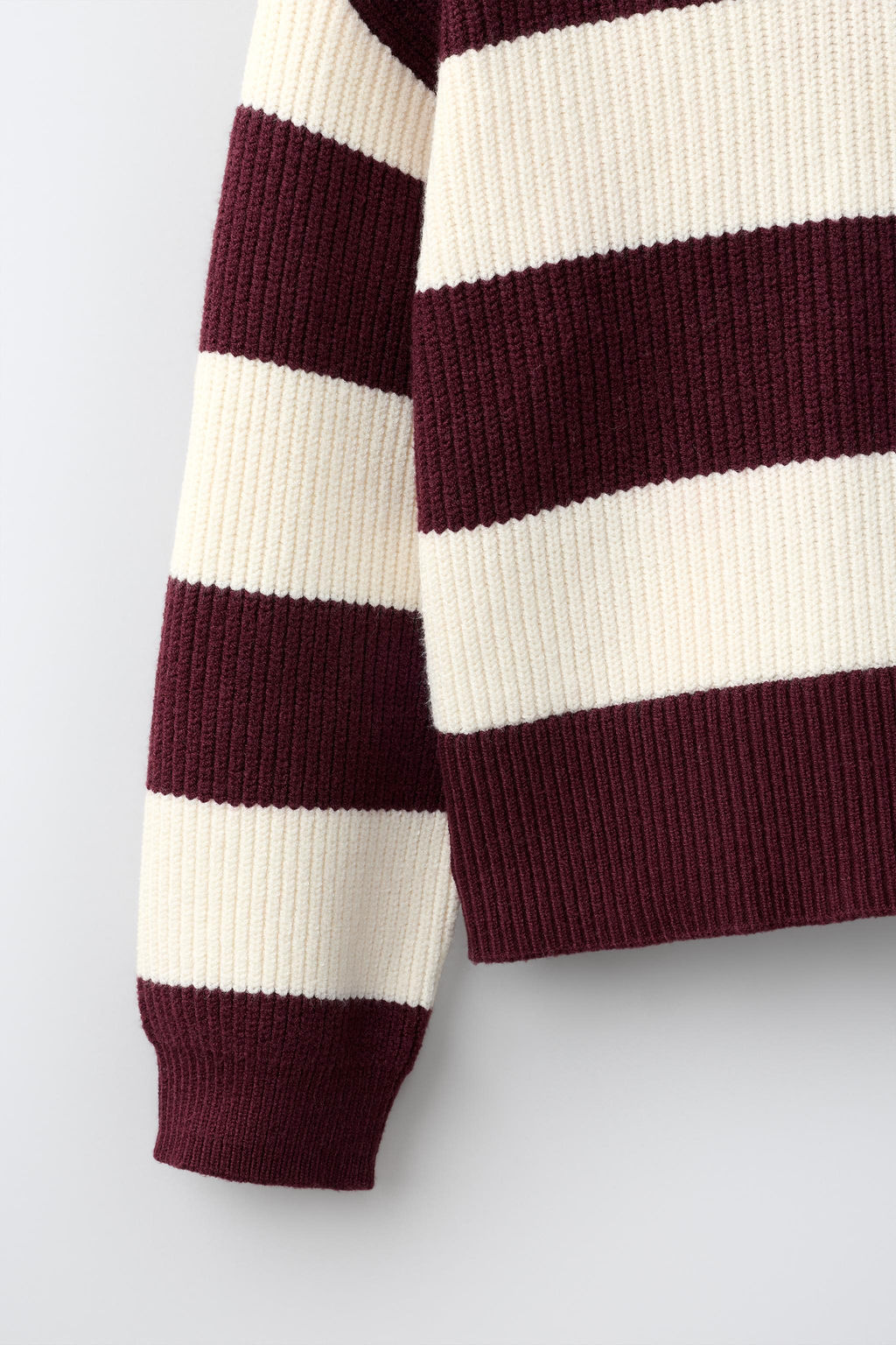 JERSEY PUNTO ESTAMPADO RAYAS / Burgundy - Zara фото 5