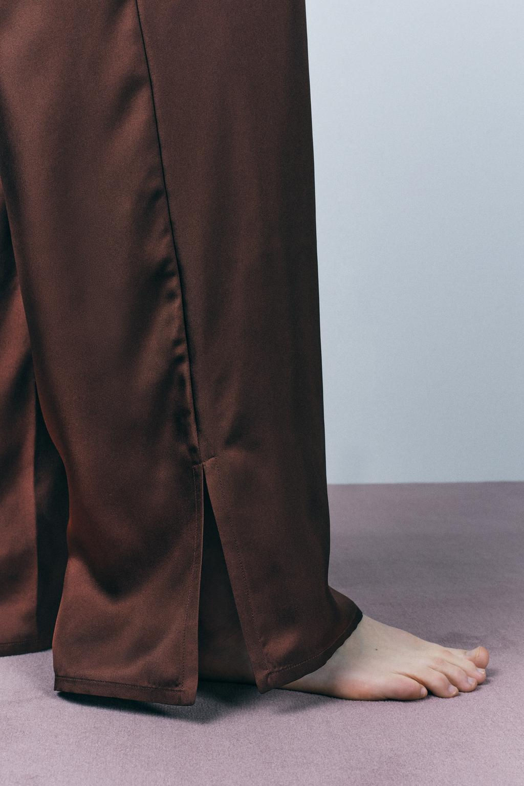 SILK PYJAMA TROUSERS - Zara фото 3