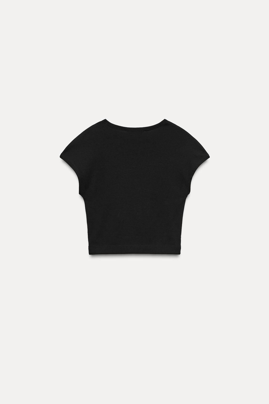 COTTON MODAL CROPPED T-SHIRT - Zara фото 12