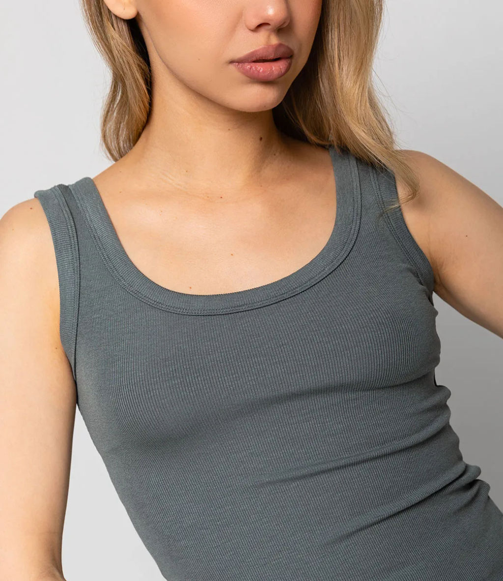 Майка #КТ22301, серо-зелёный