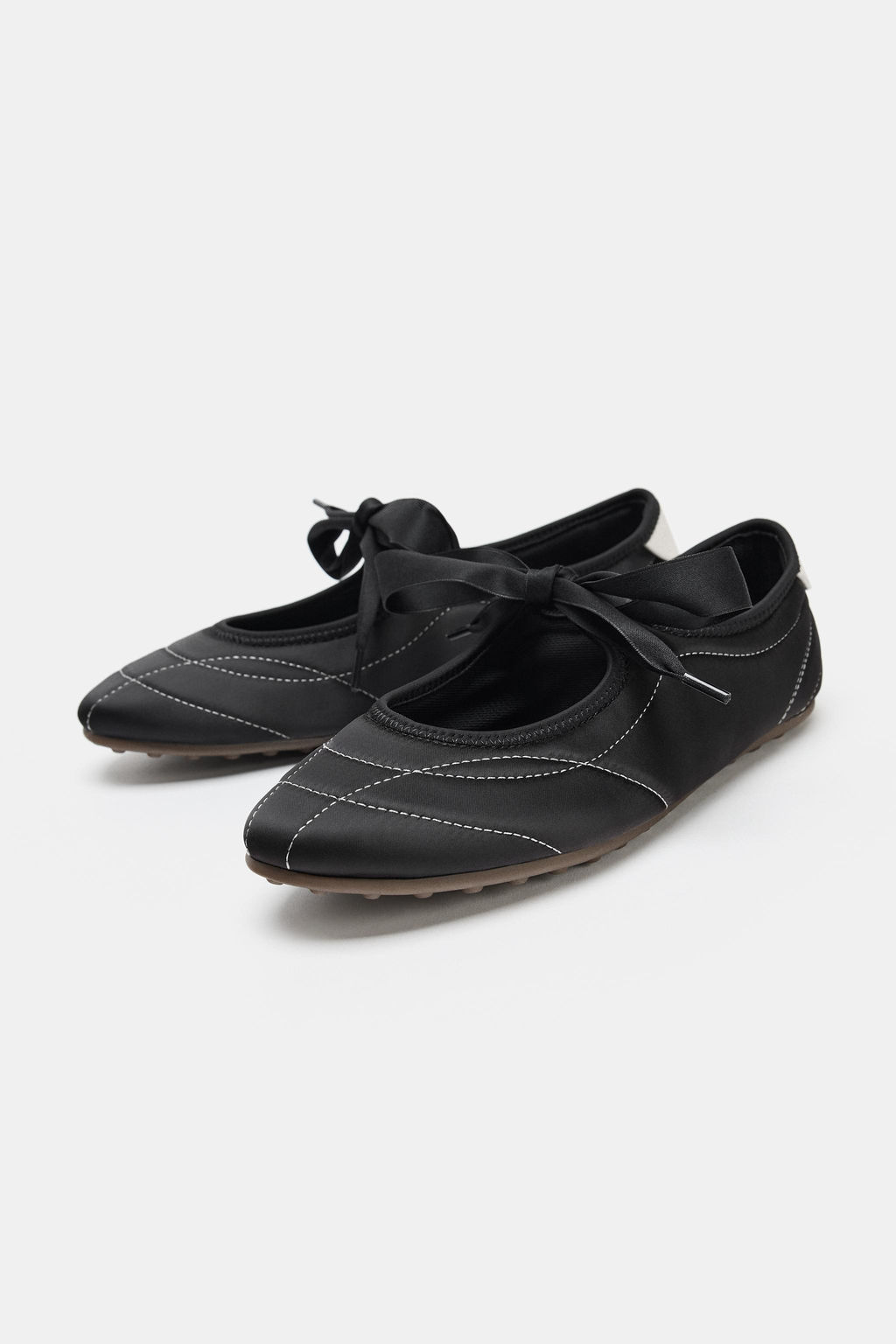 SPORTY TOPSTITCHED BALLET FLATS - Zara фото 8