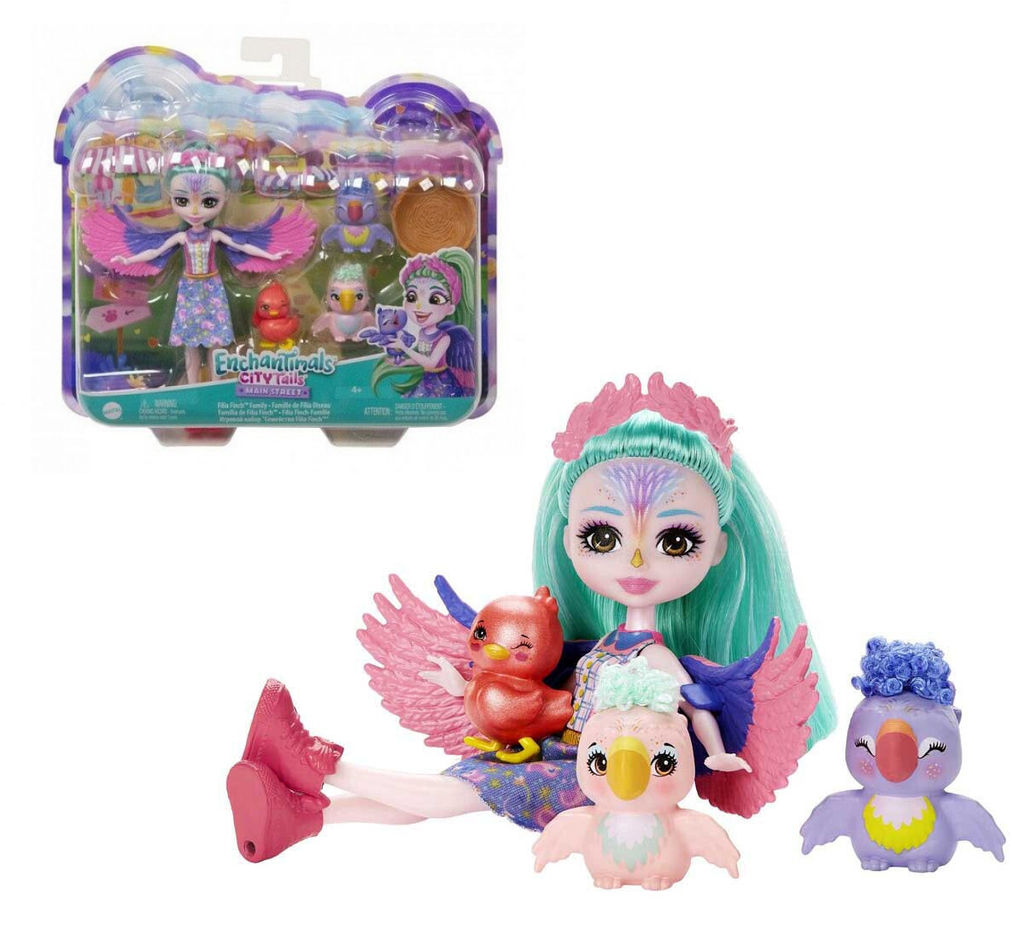 Mattel. Кукла "Enchantimals Filia Finch Family Doll" (Семья зябликов Филии Финч) арт.HKN15