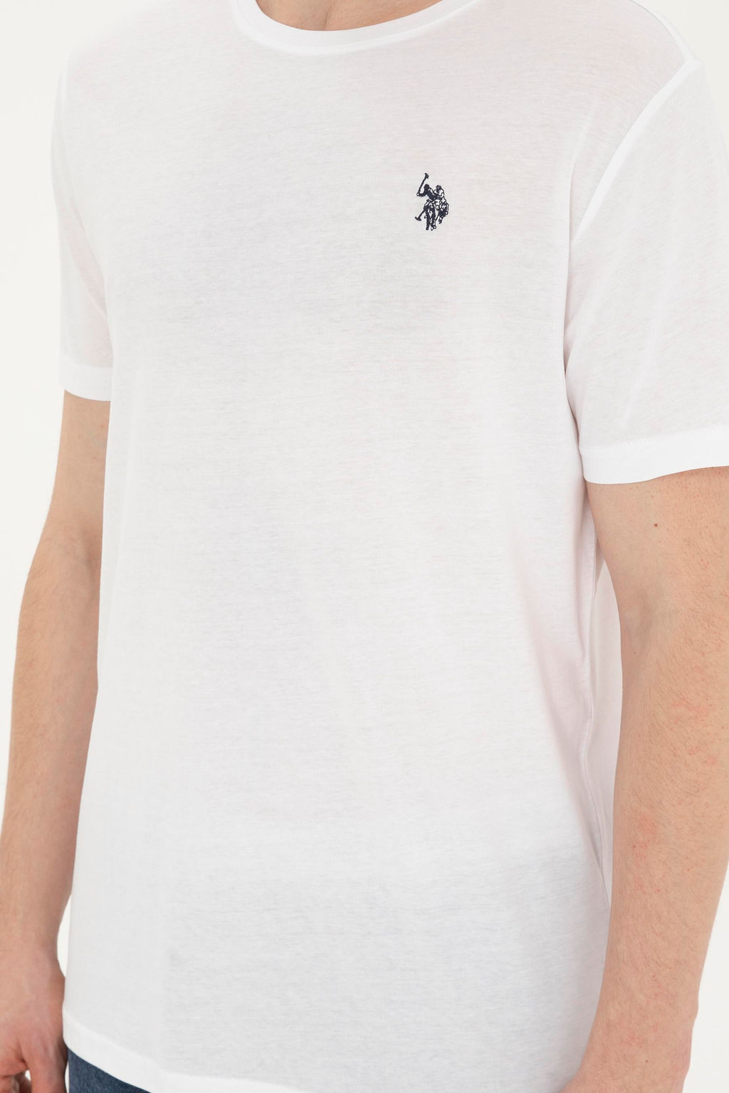 Мужская белая базовая футболка - U.s. polo assn фото 6