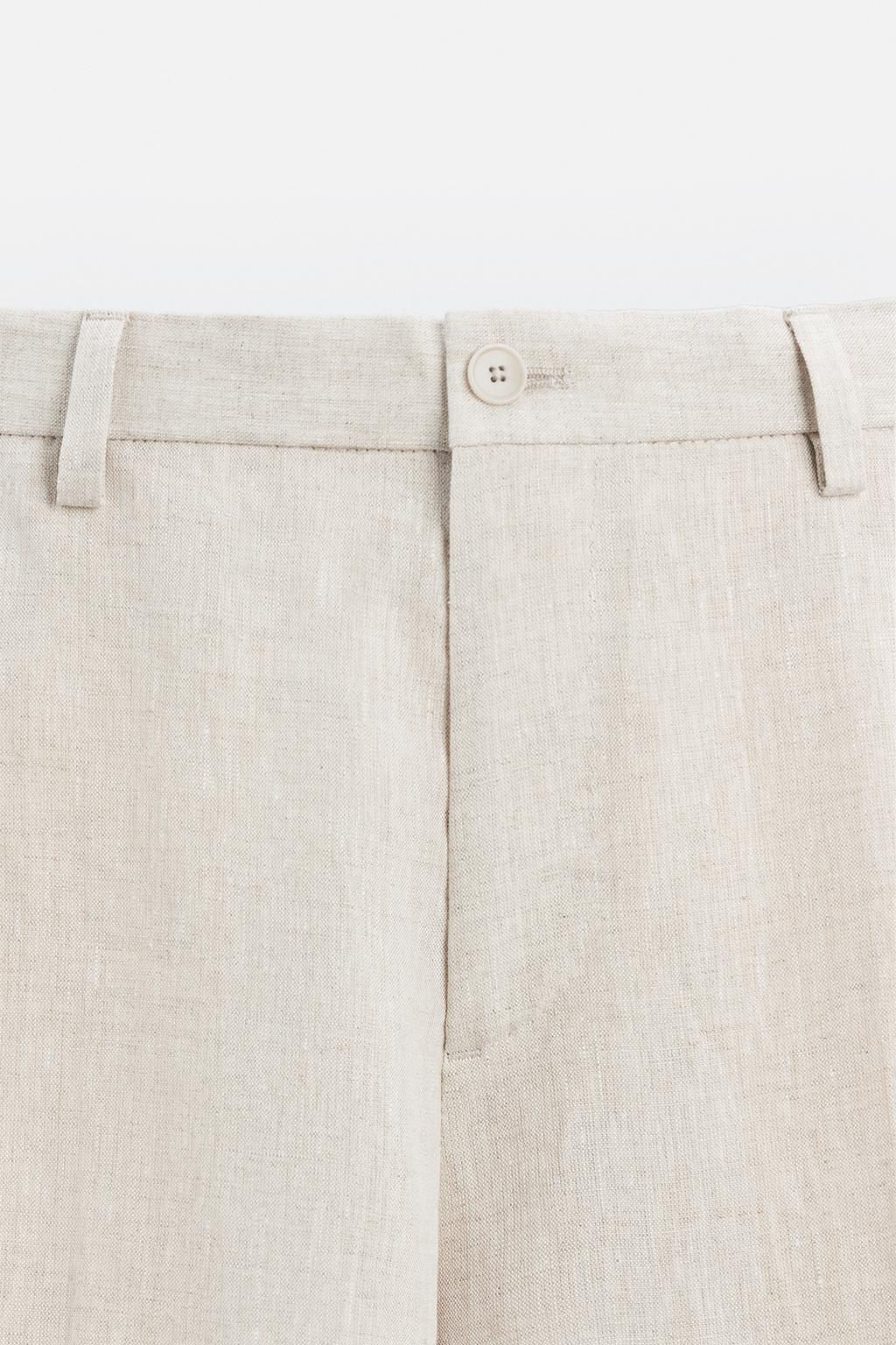 100% LINEN SUIT TROUSERS - Zara фото 20
