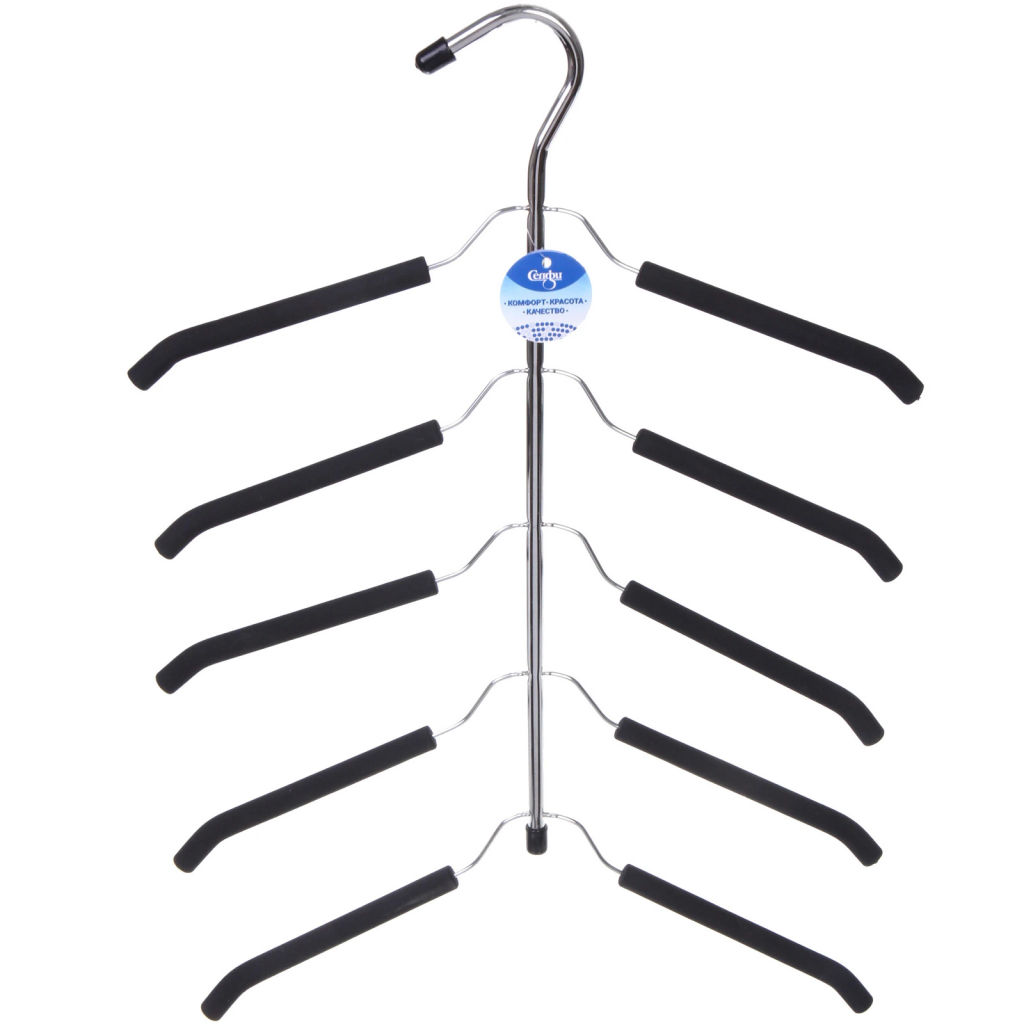 Цена за 2шт. Вешалка многофунциональная "ИДЕЯДОМА", цвет металл, 5 отд, 48*40,5см (Лейбл Селфи)