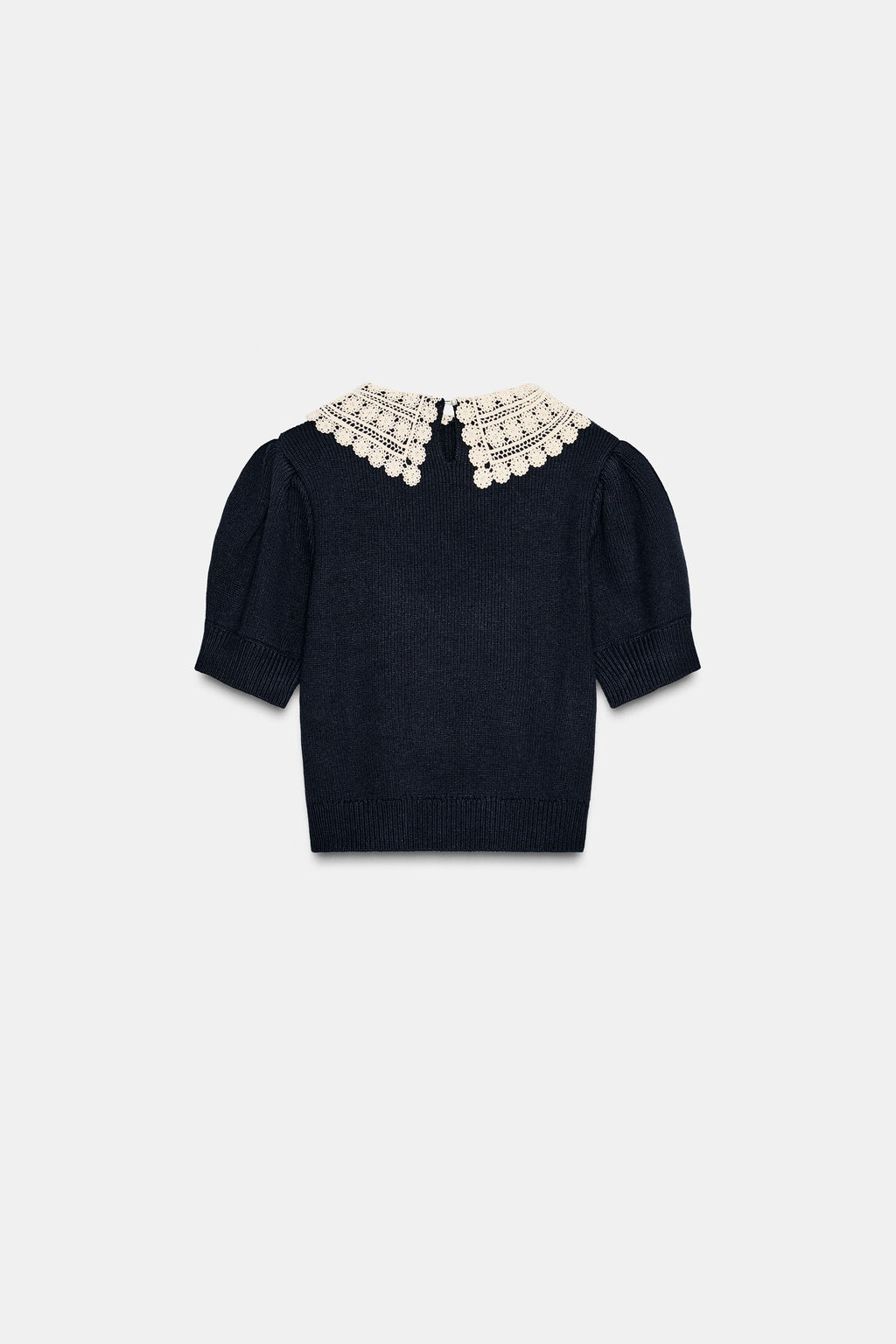 SHORT SLEEVE CROCHET KNIT JUMPER - Zara фото 6