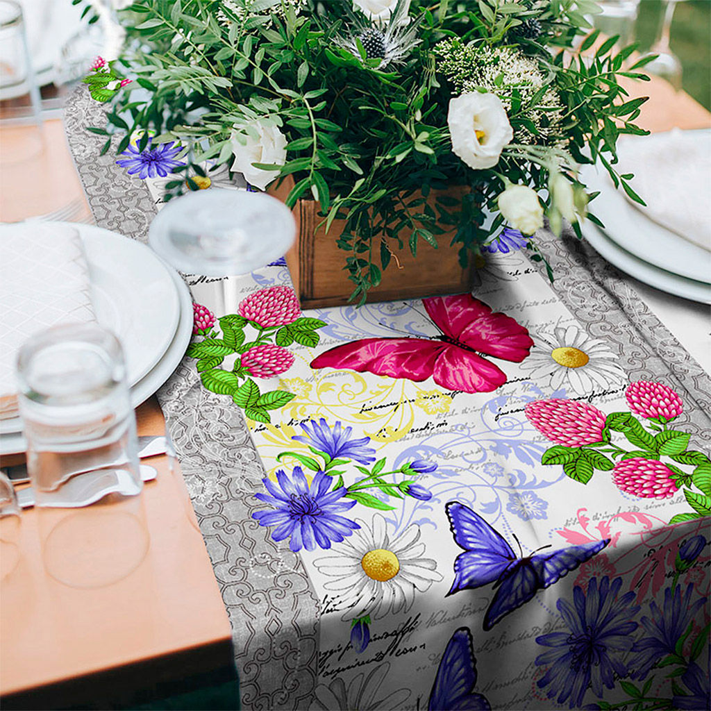 Баттерфляй Скатерть-дорожка на стол набивная 50х148см, 231г/м2, хлопок 100%, Домашняя мода (Россия)  фото 2