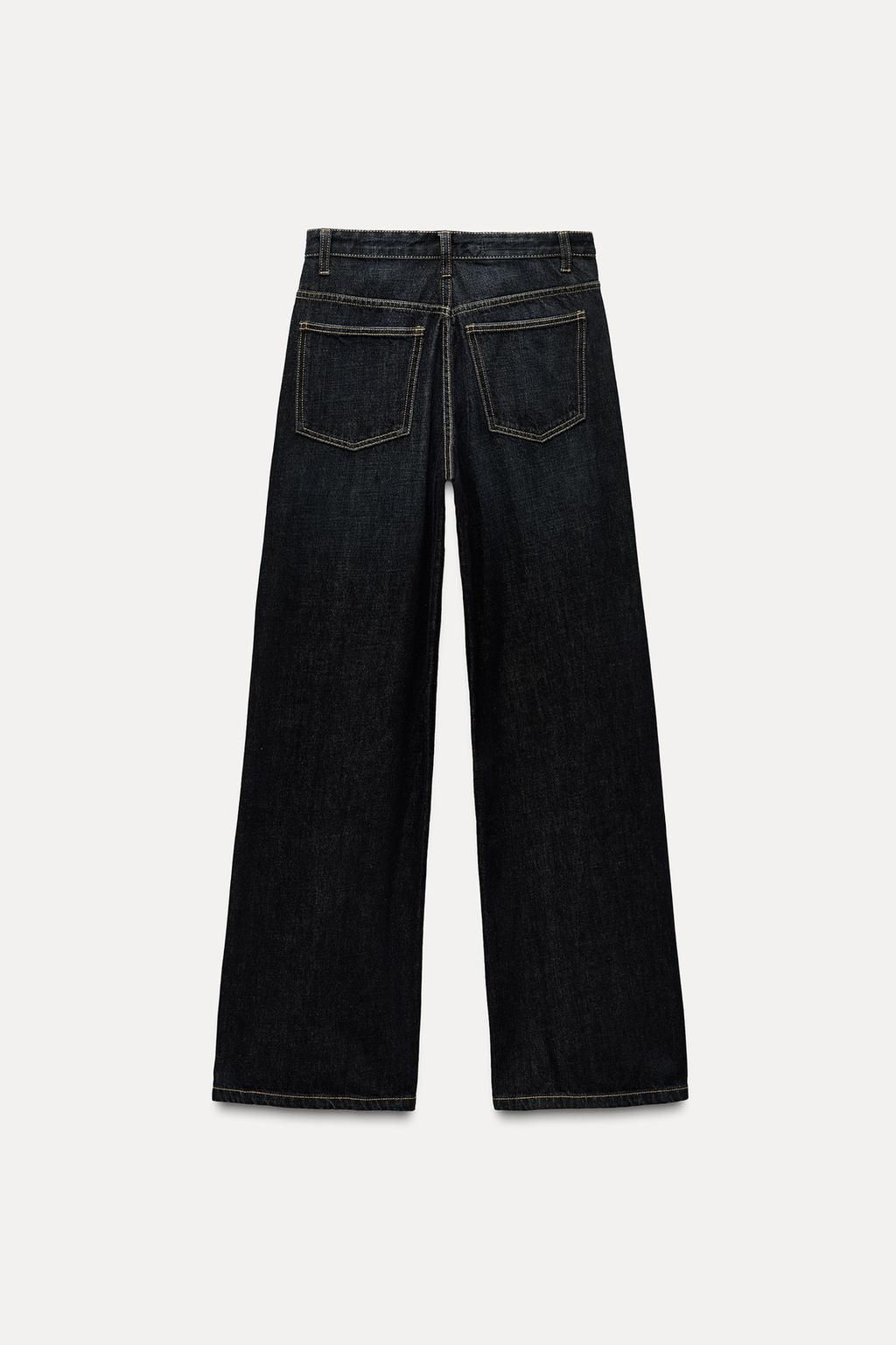HIGH-WAIST TRF WIDE-LEG JEANS WITH CROSSOVER WAISTBAND - Zara фото 29