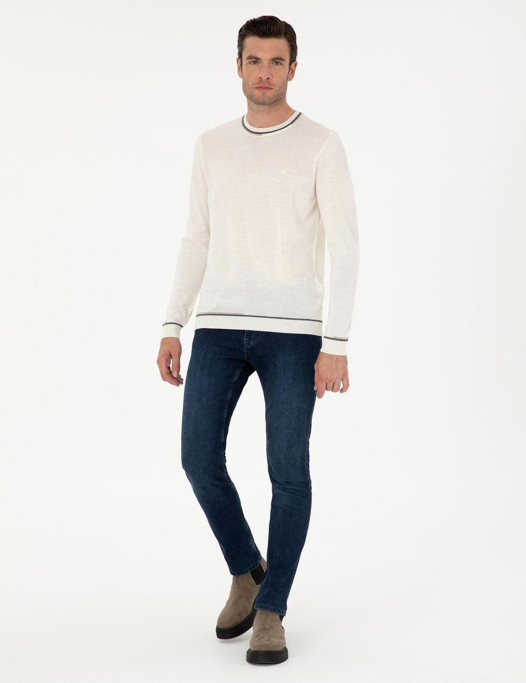 Белый зауженный свитер - Cacharel фото 4