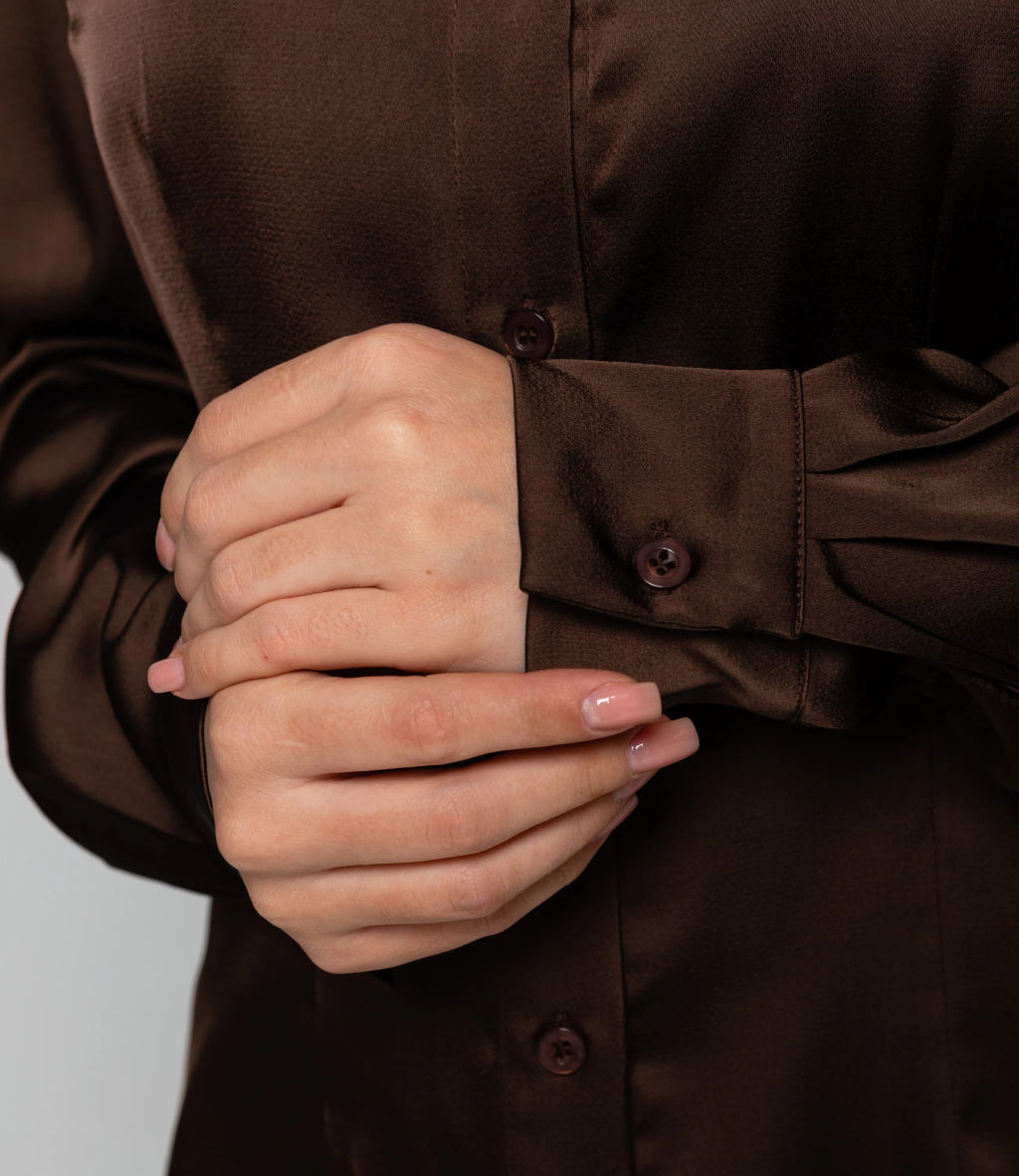 Блуза #ОКТ025022, тёмно-коричневый - Dommod фото 5