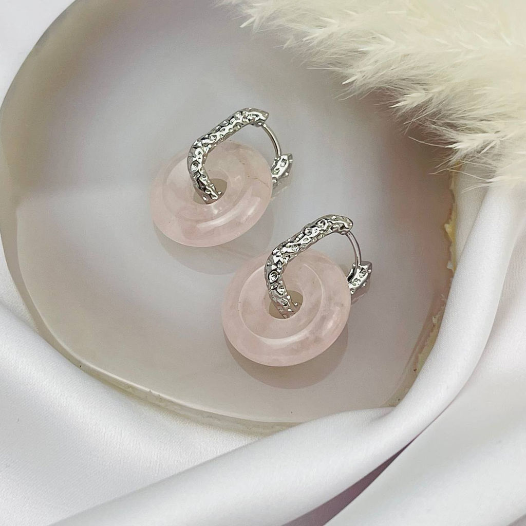 Серьги из Розового кварца
