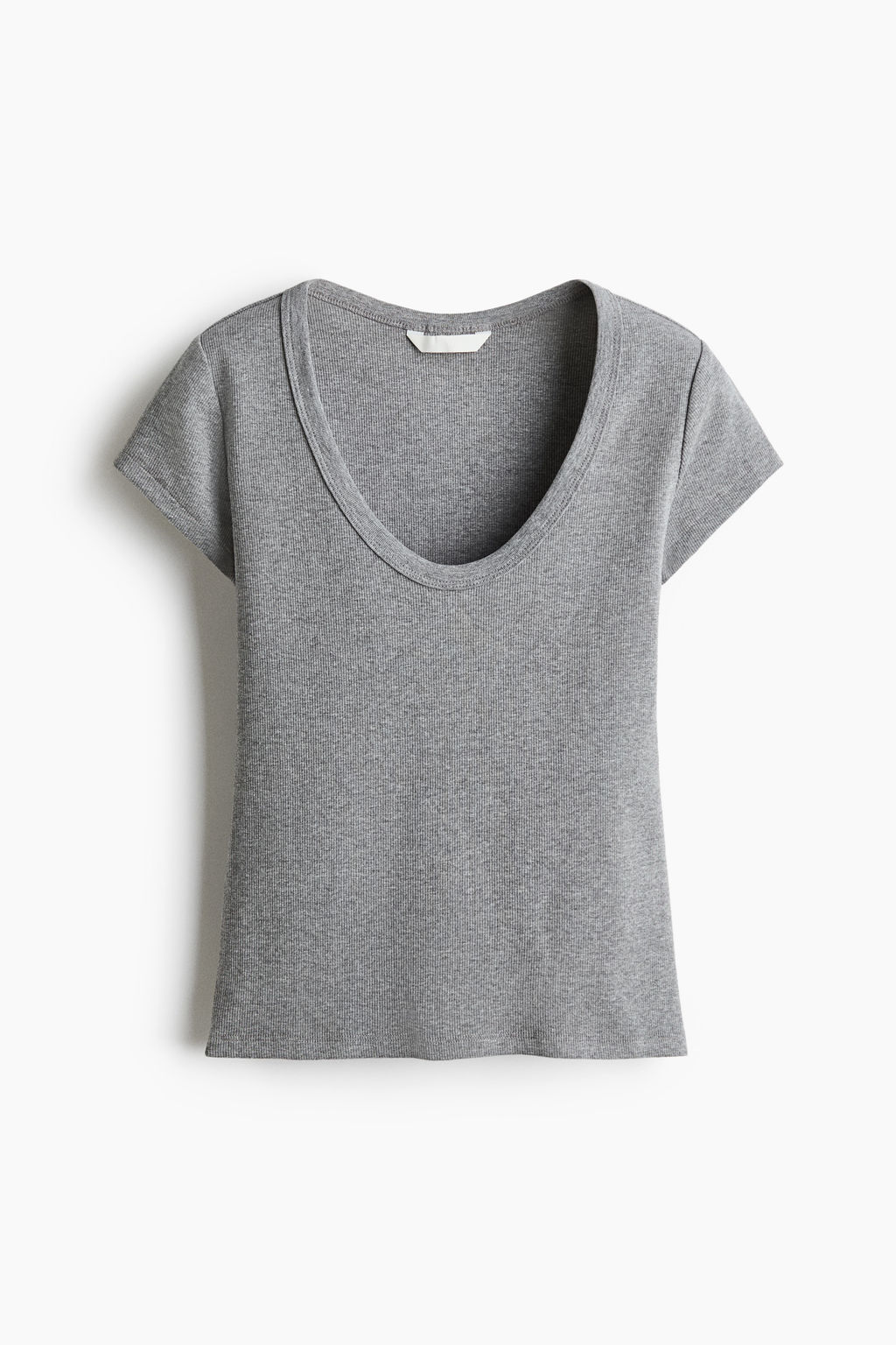 Camiseta acanalada con escote en U - H&m фото 3