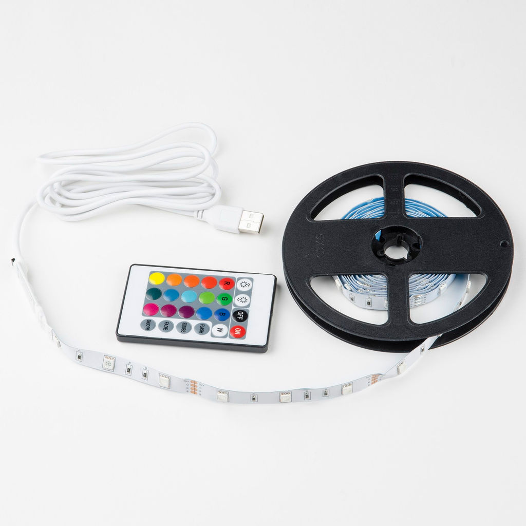 ULS-U12 3M/RGB/1.5M/USB/RC IP20 RUA02C24 Гибкая светодиодная лента на самоклеящейся основе, 3м. RGB. Пульт ДУ (в/к). TM Uniel