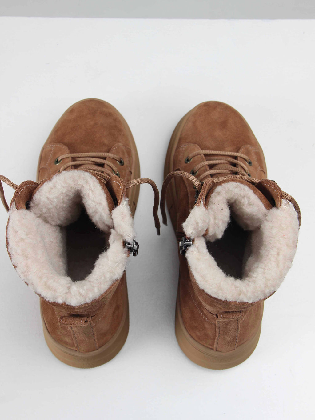 Ботинки 219.warmbr. Светло коричневый/Байка