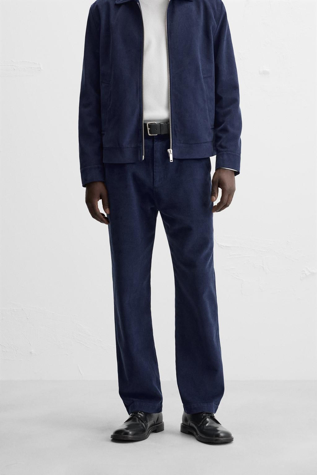 REGULAR FIT LYOCELL/COTTON TROUSERS - Zara фото 2