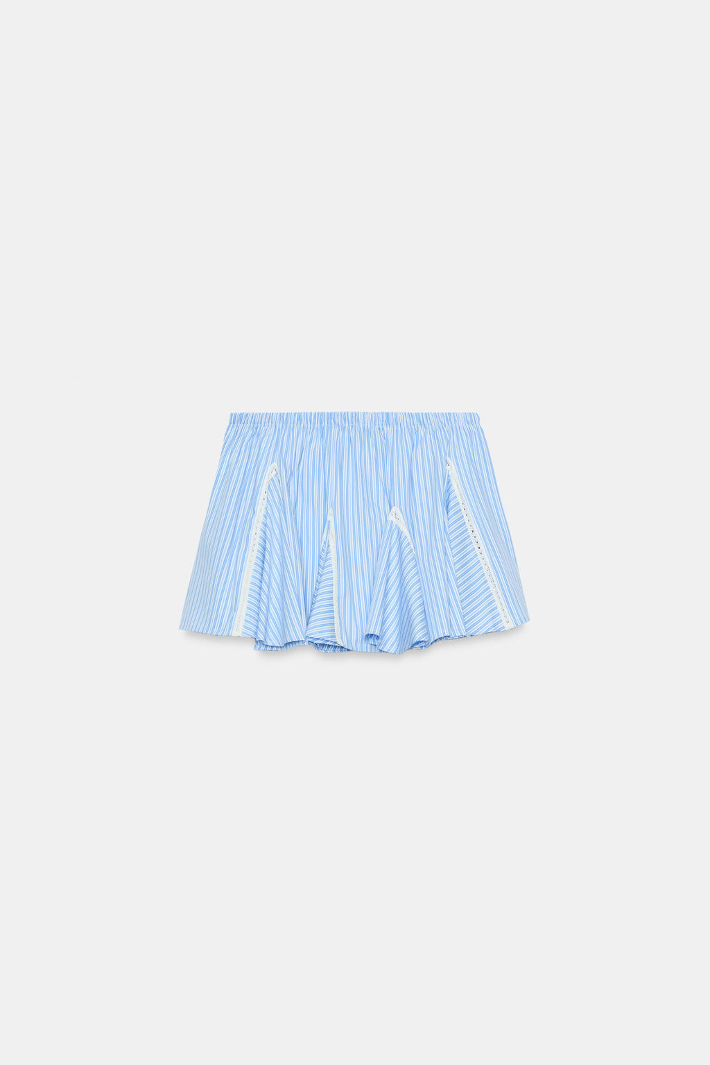 FALDA MINI RAYAS ENTREDOS / Azul / Blanco - Zara фото 5