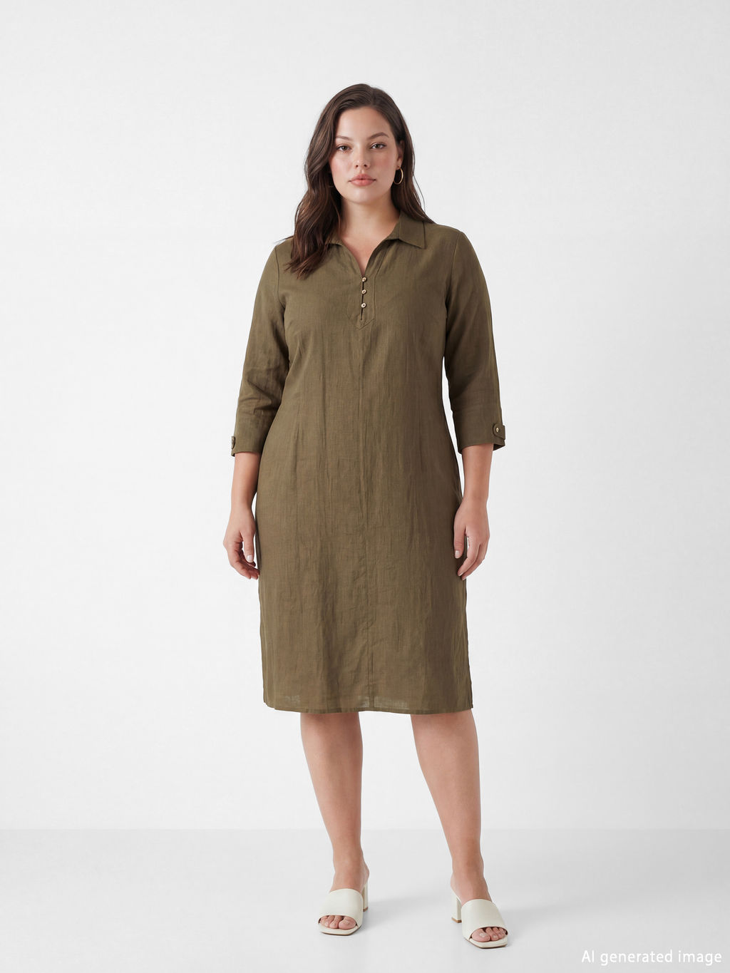 G?mlek Yaka Dokulu Elbise