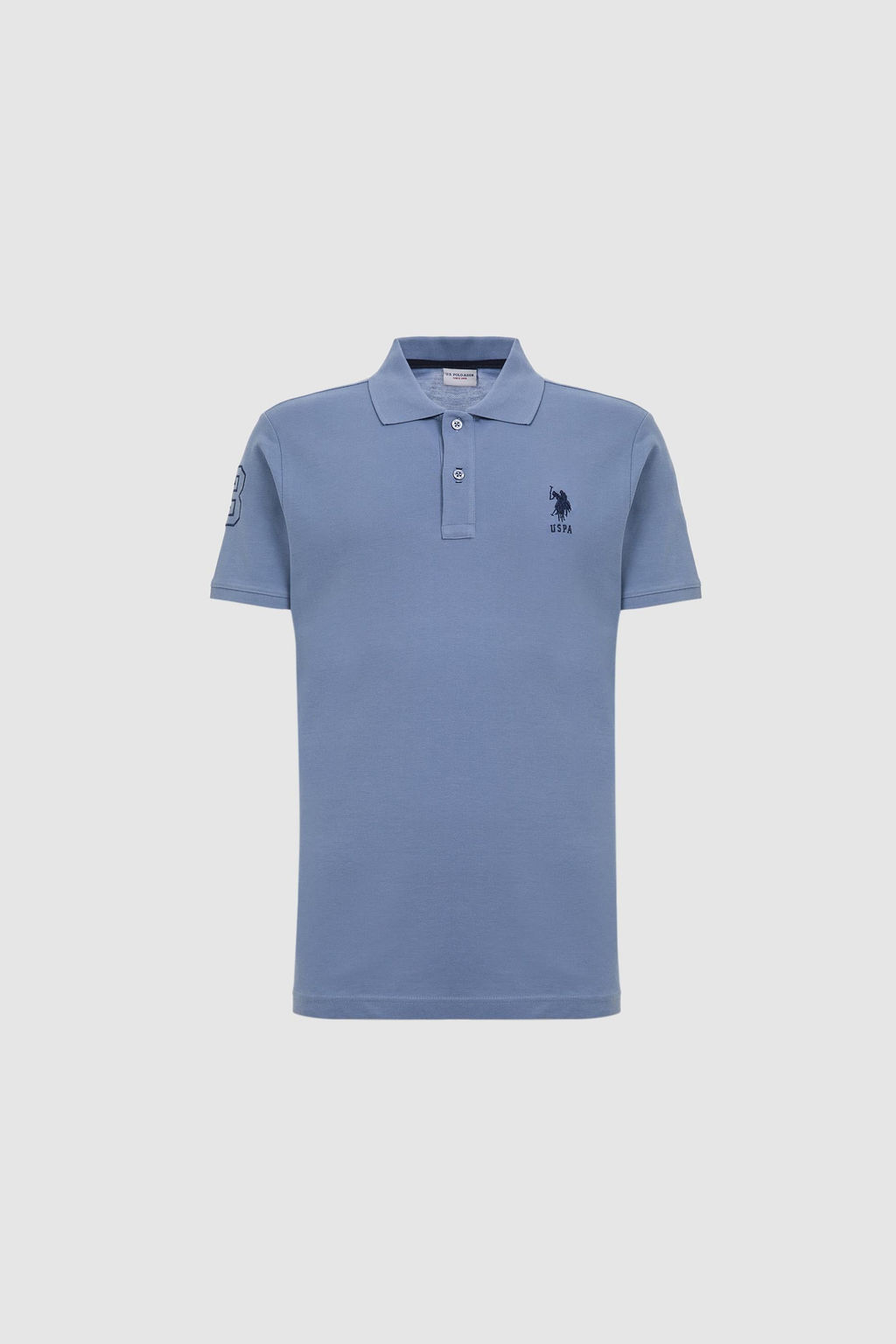 Erkek Slim Fit Polo Yaka _ndigo Basic Ti__rt