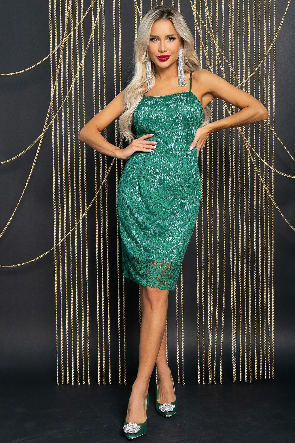 Платье Вечерний шик (зеленое) П11788 - Lt collection фото 6