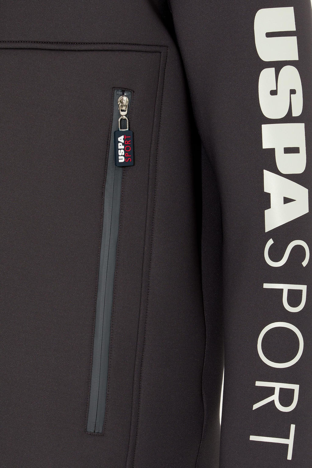 U. S. Polo Assn / Мужской вязаный кардиган с капюшоном антрацитового цвета - U.s. polo assn фото 7