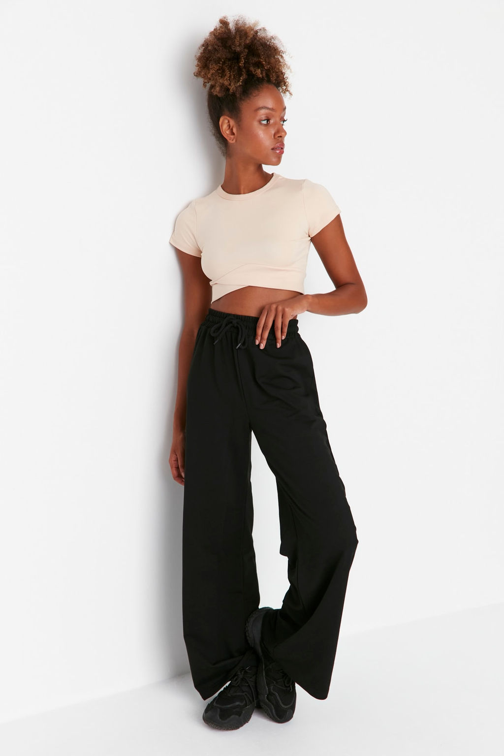 Siyah Genis Paca Ince Orme Spor Esofman Alt? TWOAW22EA0053 - Trendyolmilla фото 4