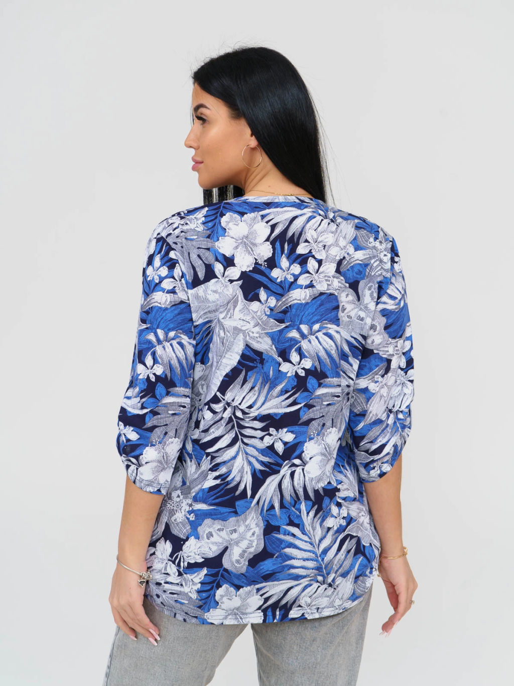 Туника женская, цвет синий белый