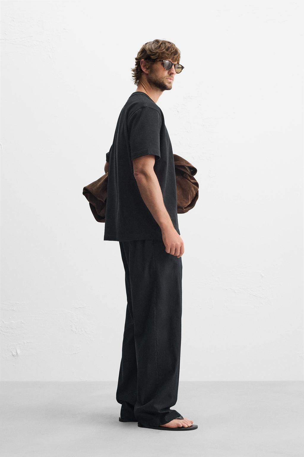 WASHED POPLIN TROUSERS - Zara фото 4