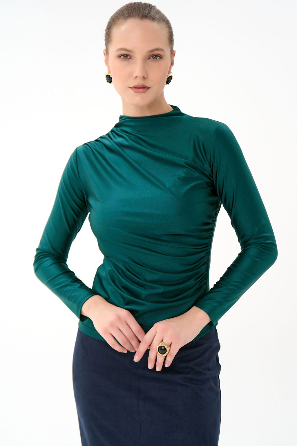 Лонгслив Нора (изумрудный) - Эльза фото 9