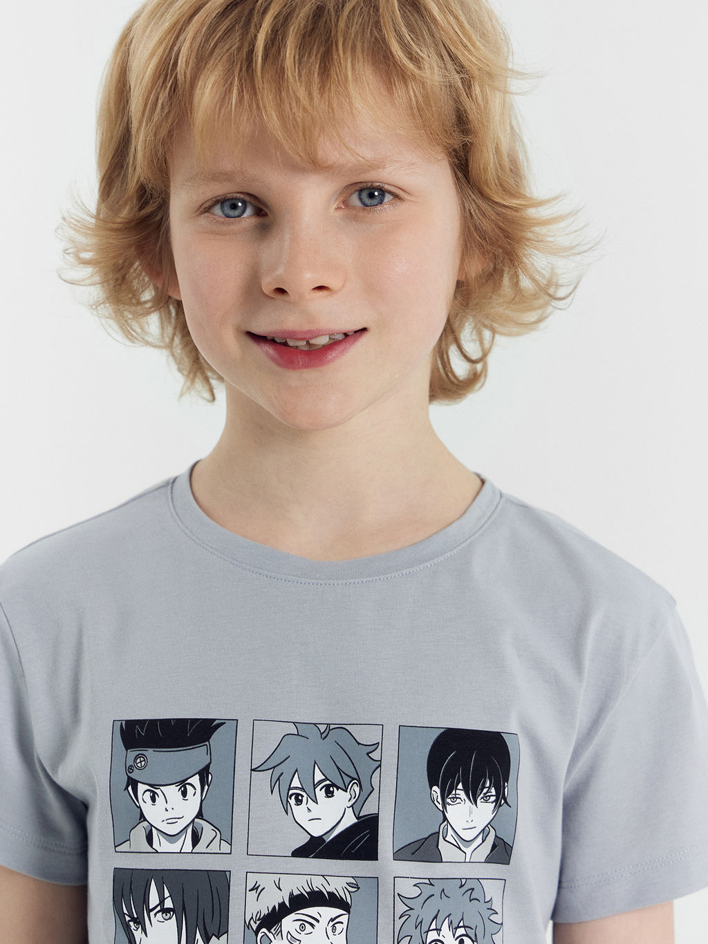 Комплект для мальчиков (футболка, шорты) серо-голубой с драконами - Mark formelle фото 6