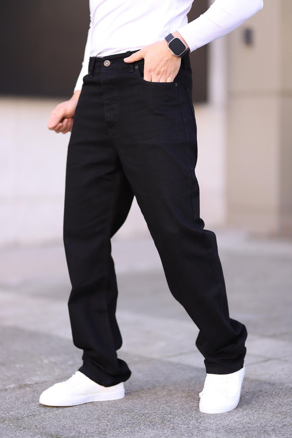 TRENDYOL MAN Ac?k Mavi %100 Pamuk Baggy Fit Jeans Bol Kot Pantolon TMNAW24JE00027 - Trendyolmilla фото 46