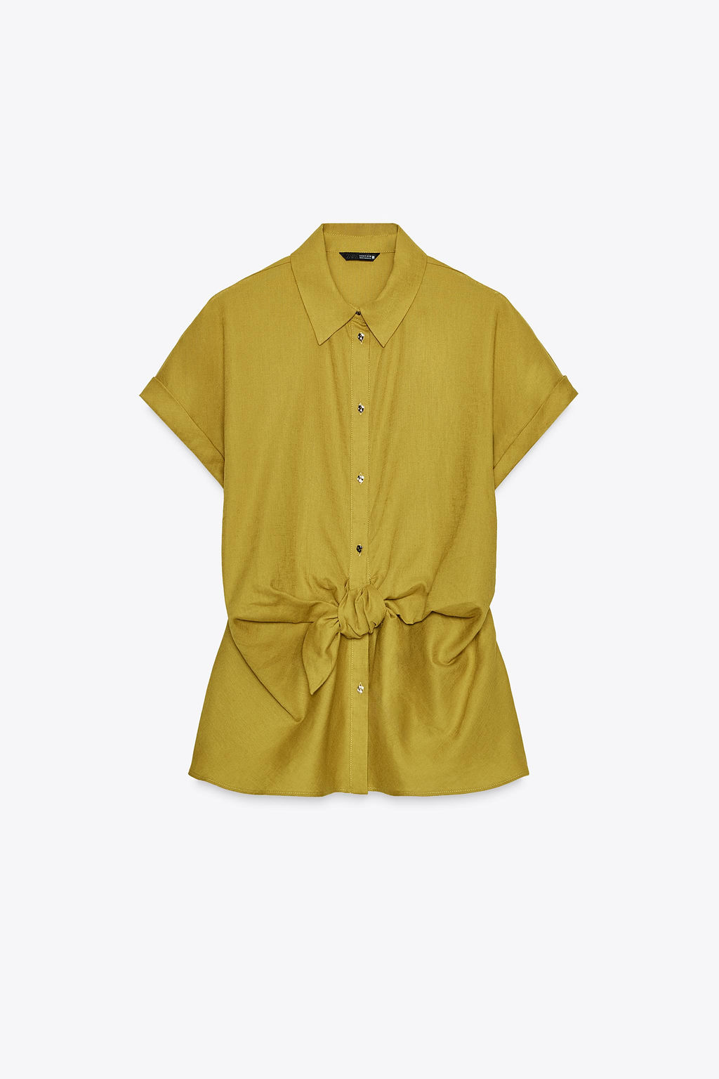 LINEN BLEND KNOT SHIRT - Zara фото 12