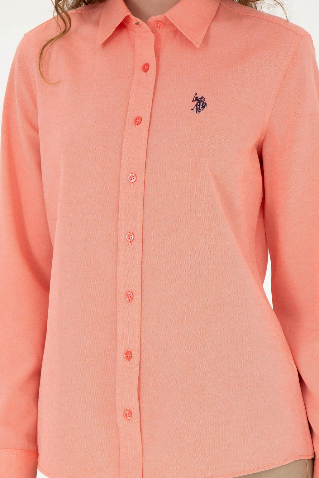 Женская базовая рубашка с длинным рукавом цвета граната - U.s. polo assn фото 13
