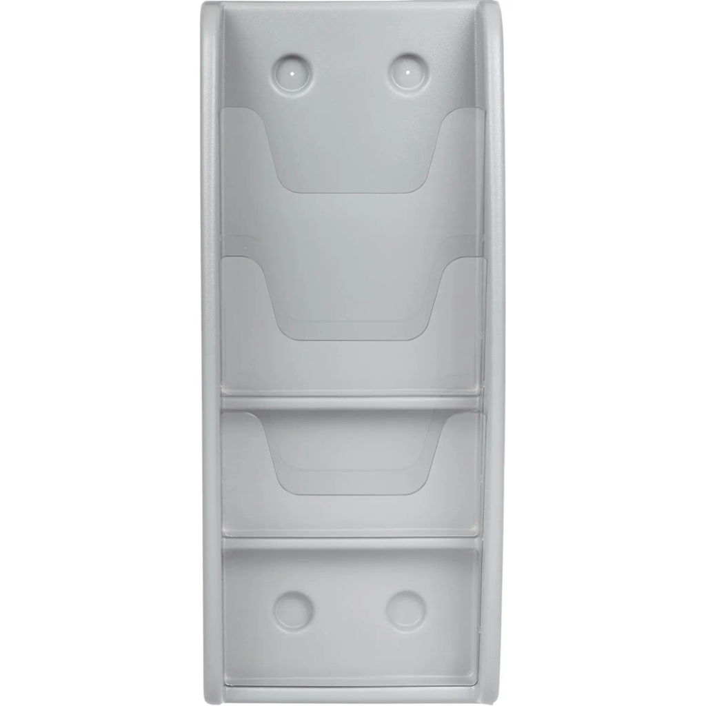 Лоток настенный односекционный Комус Штиль 3 отделения А4 верт. серый