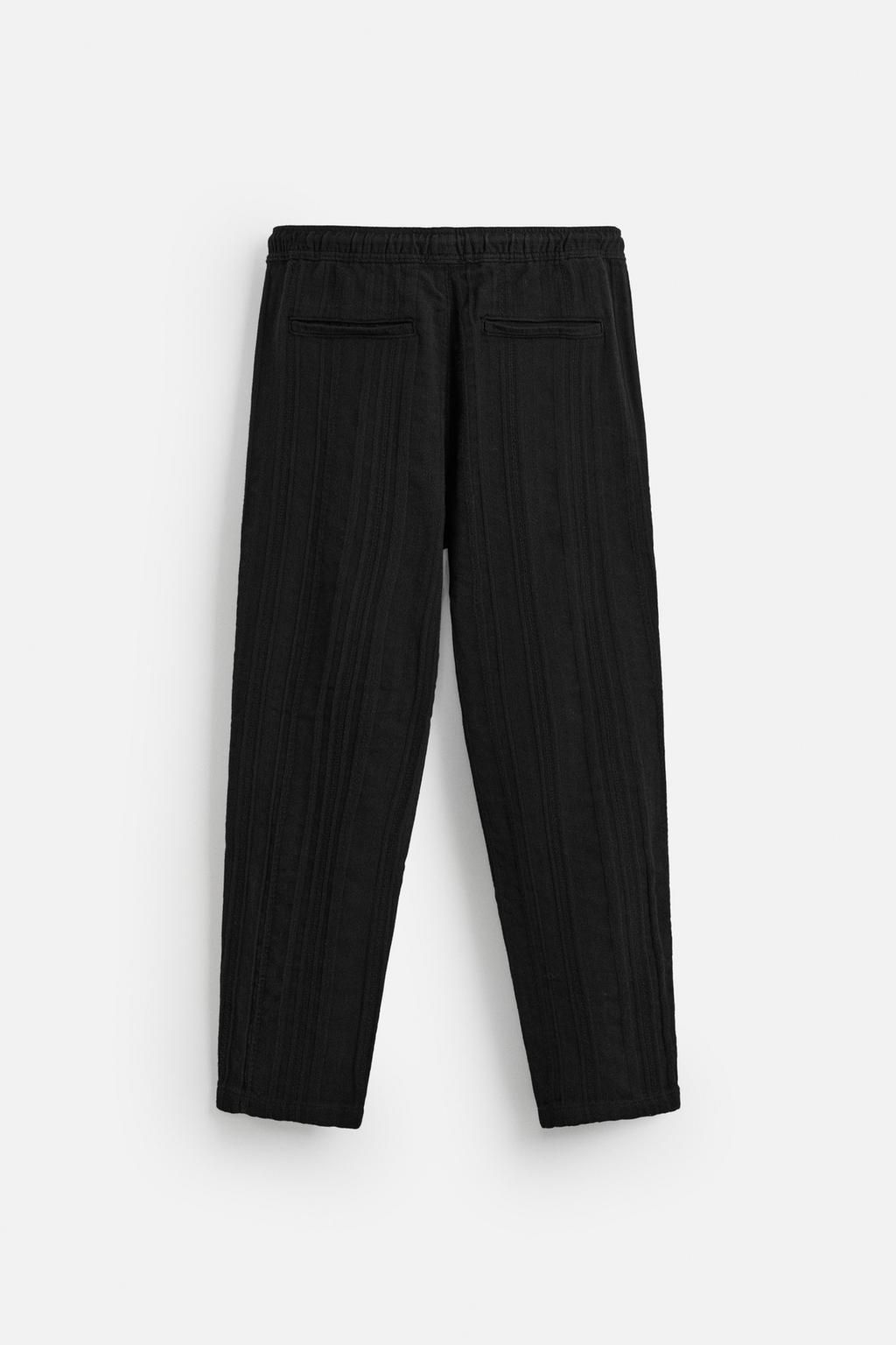 RELAXED FIT TEXTURED TROUSERS - Zara фото 10
