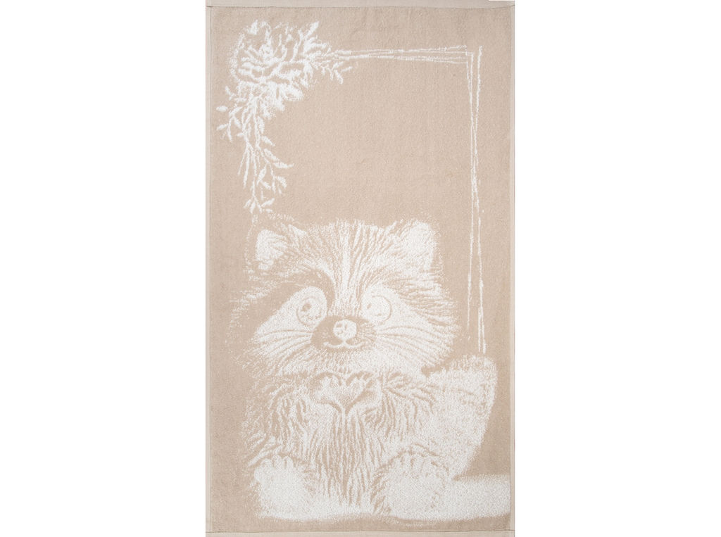 6с103.512ж2 С любовью. Енот. (лён3) Полотенце махровое 50х90см