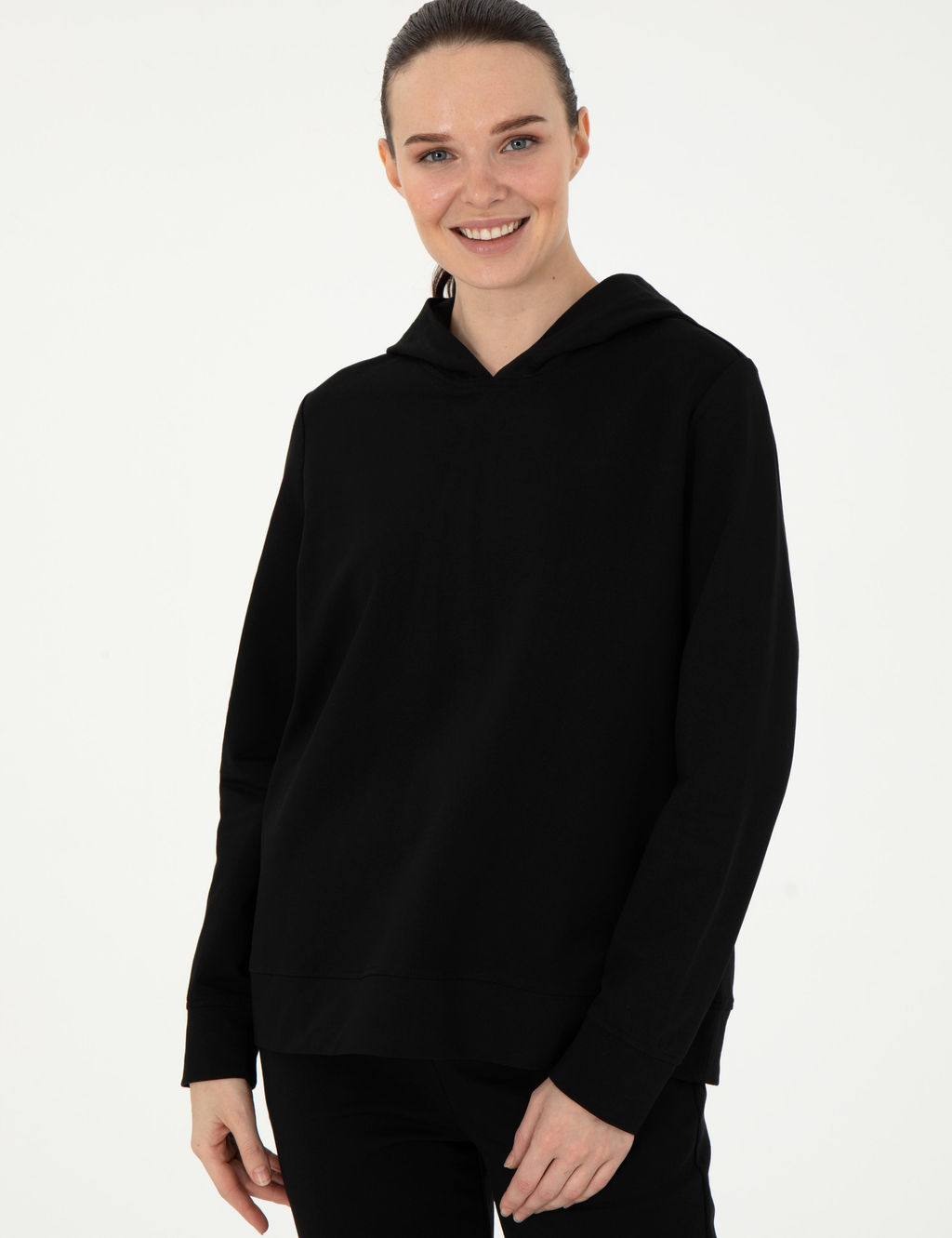 Siyah Oversize Kap__onlu Sweatshirt - Pierre cardin фото 3